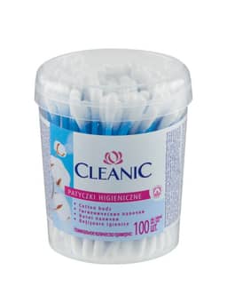 Ватные палочки для ушей "Cleanic" стакан (100 шт.упак)