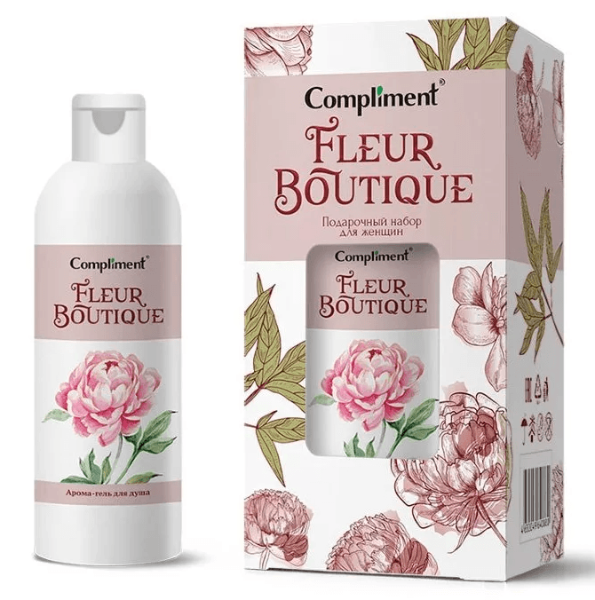 Подарочный набор "Compliment" FLEUR BOUTIQUE ПН №1580 Peony/Aрома-гель для душа 200 мл + Соль лаванда 100гр Подарочный набор "Compliment" FLEUR BOUTIQUE ПН №1580 Peony/Aрома-гель для душа 200 мл + Соль лаванда 100гр