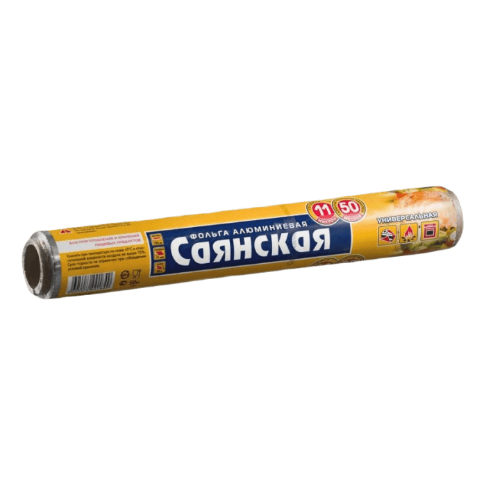 Фольга пищевая 29см*50м/11 мкм Саянская универсальная в пленке Фольга пищевая 29см*50м/11 мкм Саянская универсальная в пленке